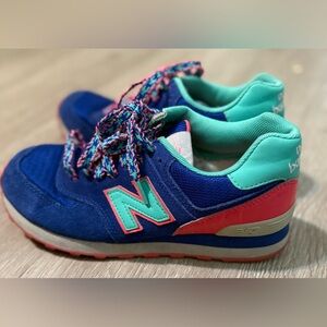 New Balance 574 Tennis Shoes Blue Pink, Women’s Size 7